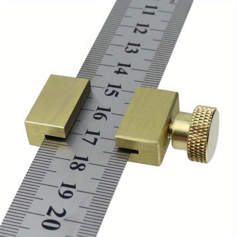 Steel Ruler Positioning Block Brass Angle Scriber Line Marking Gauge For Ruler Locator DIY Carpentry Scriber Measuring Tools