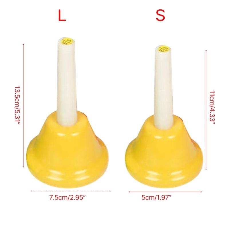Colorful 8 Note Handbells Set Hand Percussion Bells Music Toy Musical Bells
