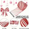 2pcs Red White Striped Christmas Ribbon with Wired Edge DIY Craft Gift Wrapping Wreath Bows Holiday Decorations 5 Yards Each Wired Ribbon for Wreaths