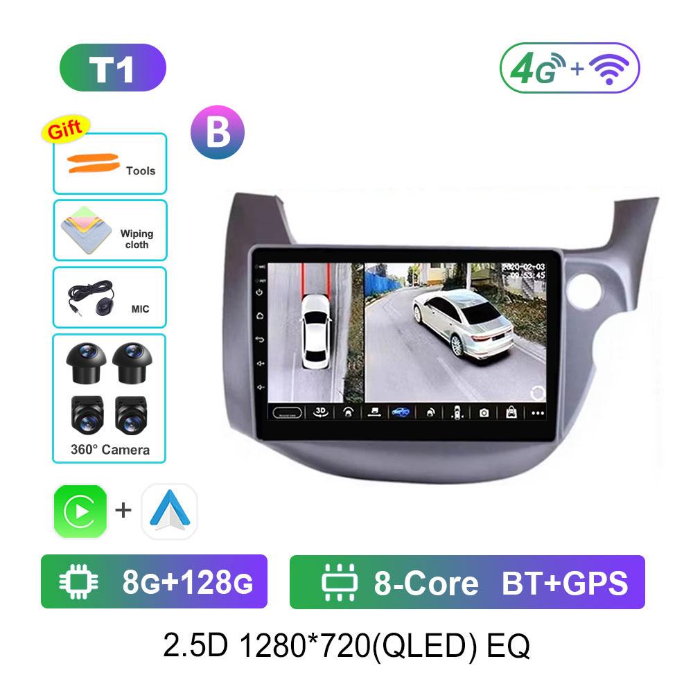 Bluetooth DSP Stereo Car Video Multimedia Player for HONDA FIT JAZZ 2008 - 2013 WiFi Android System 4G GPS QLED Touch Screen