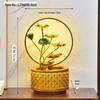 Lotus Water Fountain with Light & Fish Tank: Feng Shui Wheel for Wealth & Home Decor