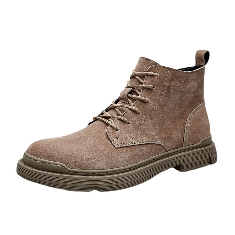 Men S Genuine Leather Desert Boots Retro Fashion Outdoor Breathable Men High-Top Tooling Shoes Autumn Martin Boots For Men Shoes 42