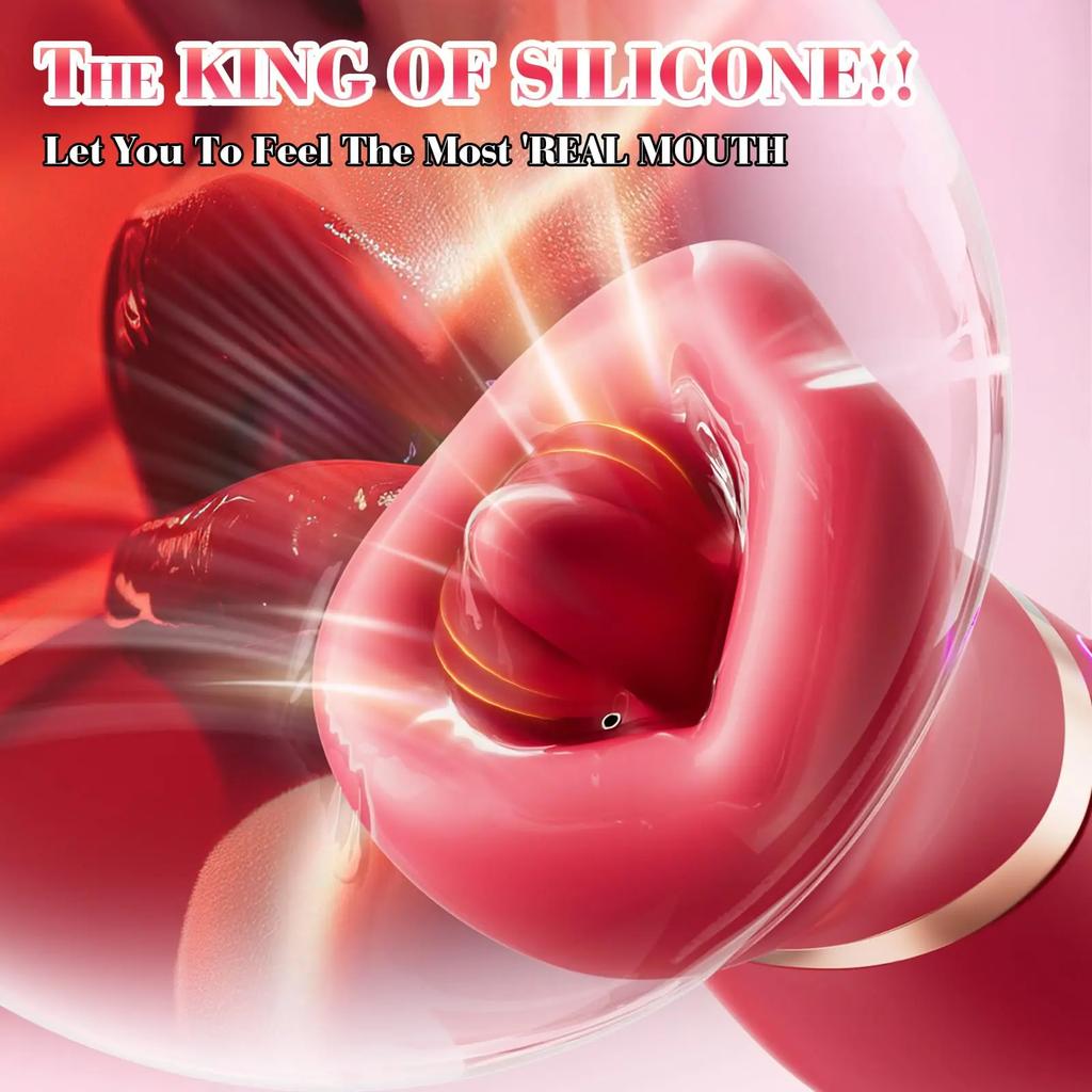 4 IN 1 Rotate Mouth Suction Clitoral Vibrator for Women Nipple Tongue Licking Sucker Couple Masturbator Female Adult Sex Toys