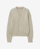 Lady Volume Cable Point Button Knit Cardigan_Cream