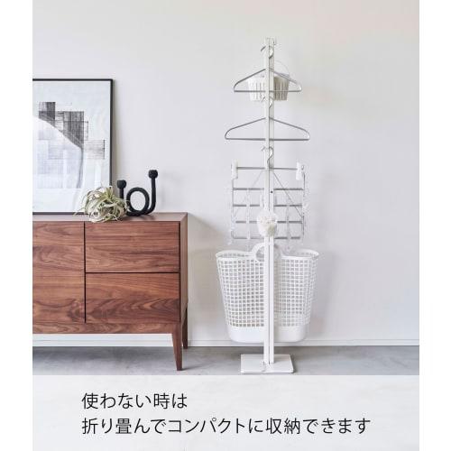 Yamazaki Tower Folding Indoor Clothes Dryer, White, Approx. W175 X D25 X H160cm (When In Use), Compact Storage, Easy Assembly, 6619