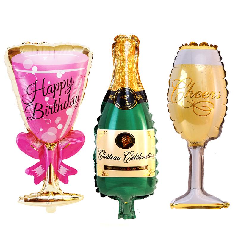 Wine Bottle & Glass Balloon Party Decoration for Birthdays