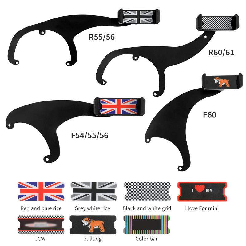 For Mini Cooper R56 R55 R60 R61 F54 F55 F56 F60 Countryman Clubman Mobile Phone Holder Clip Car GPS Bracket Clamp Rotatable Clip