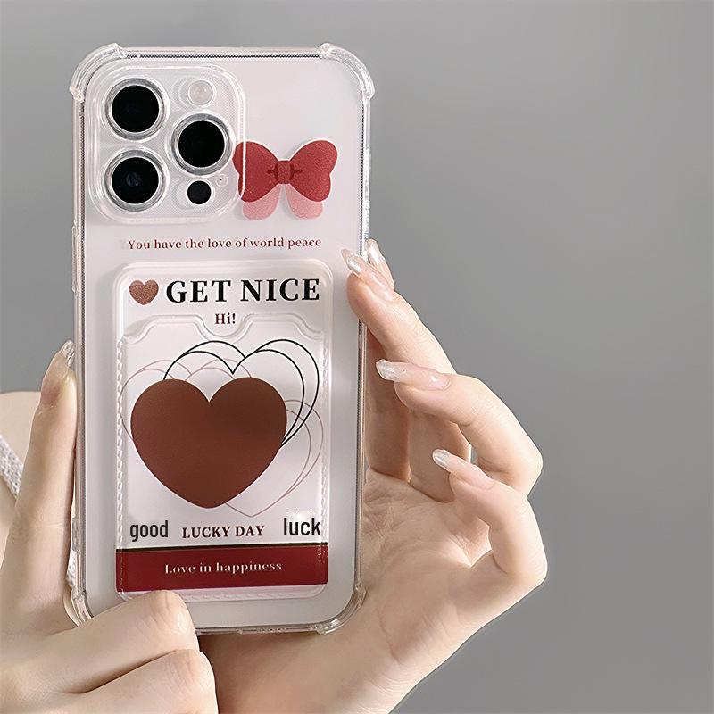 Husă Protectoare Zhitai Suport Card Desen Animat pentru iPhone 15 Pro, 14, 13, XS, XR și 16 Pro Max