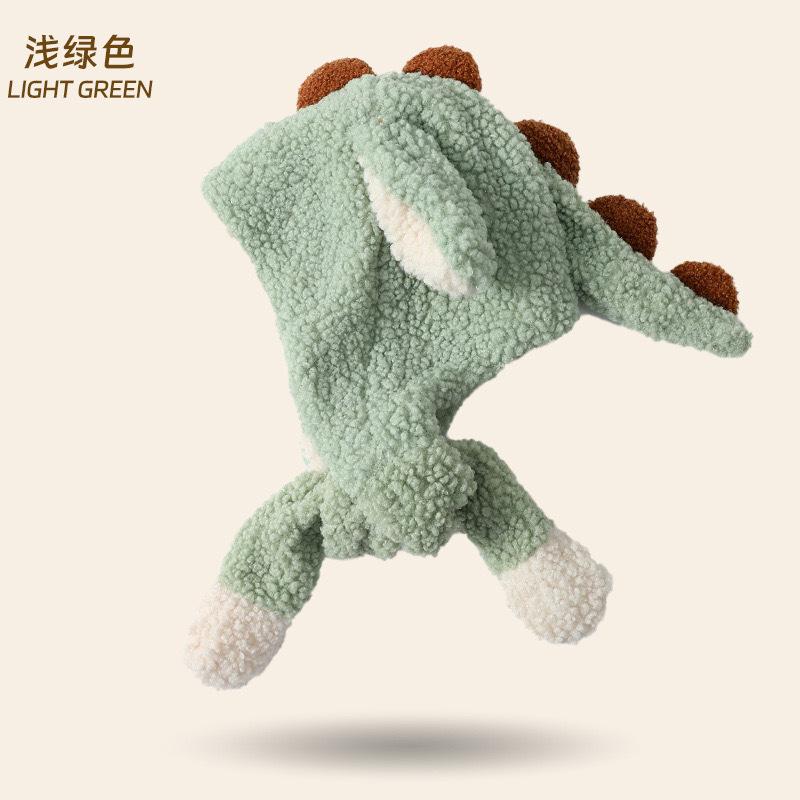 Cute Children's Lei Feng Hat Baby Autumn and Winter Warm Korean Dinosaur Ear Protection Integrated Hat Ears Will Move