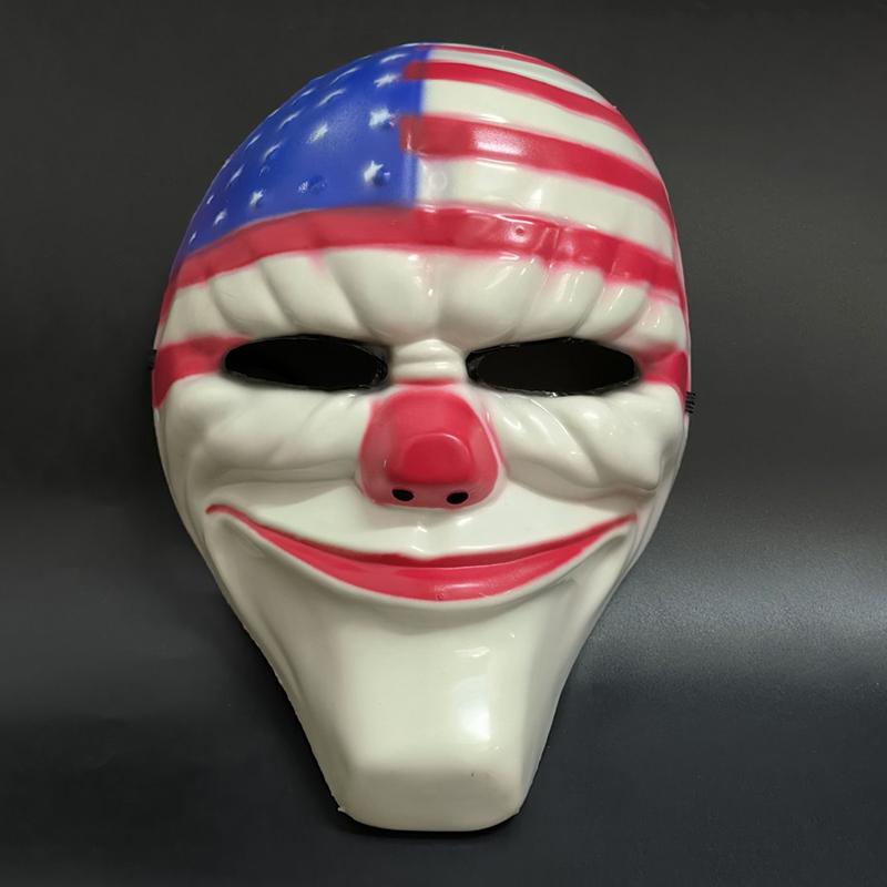 

Explosion Halloween Scary Plastic Costume Costume Prop Flag Harvest Day Clown Mask