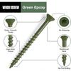 75 Pieces Green Screws, Self Tapping Screws Wood Screws, Countersunk Smooth Shank, #9*3/#8*2 Home Improvement Best Choice