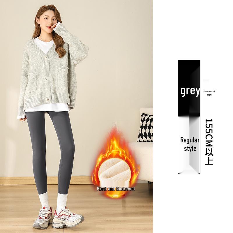 Women's High-Waist Shark Fleece Pants - 2025 Autumn/Winter Style, Tummy Control, Hip Lift, Elastic Yoga Base Layer
