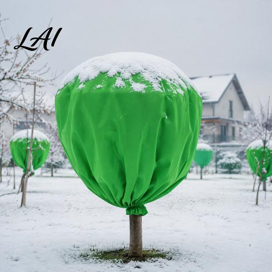 Reusable Non-woven Garden Fabric Plant Winter Protection Cover Frost Cloth with Drawstring Freeze Cold Resistant Yard Cover Bag for Outdoor