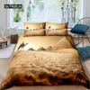 Pyramid Duvet Cover Set King African Ancient Egyptian Pyramid Vintage Bedding Set Polyester Camel Desert Scene Egypt Quilt Cover