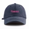 1pc Princess Print Washed Baseball Cap for Adults,  Minimalist Retro Style Casual Soft Adjustable Dad Hat, Perfect As Gift