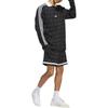 adidas Pantaloncini Casual a Vita Media Tre Quarti Larghi con Stampa Logo Originals Stringati Unisex Neri JD5195