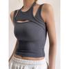 Asymmetrical Crop Top Y2k E-girl Hollow Out Knitted Corset Top Sleeveless O Neck Mini Vest Basic Casual Sporty  Summer