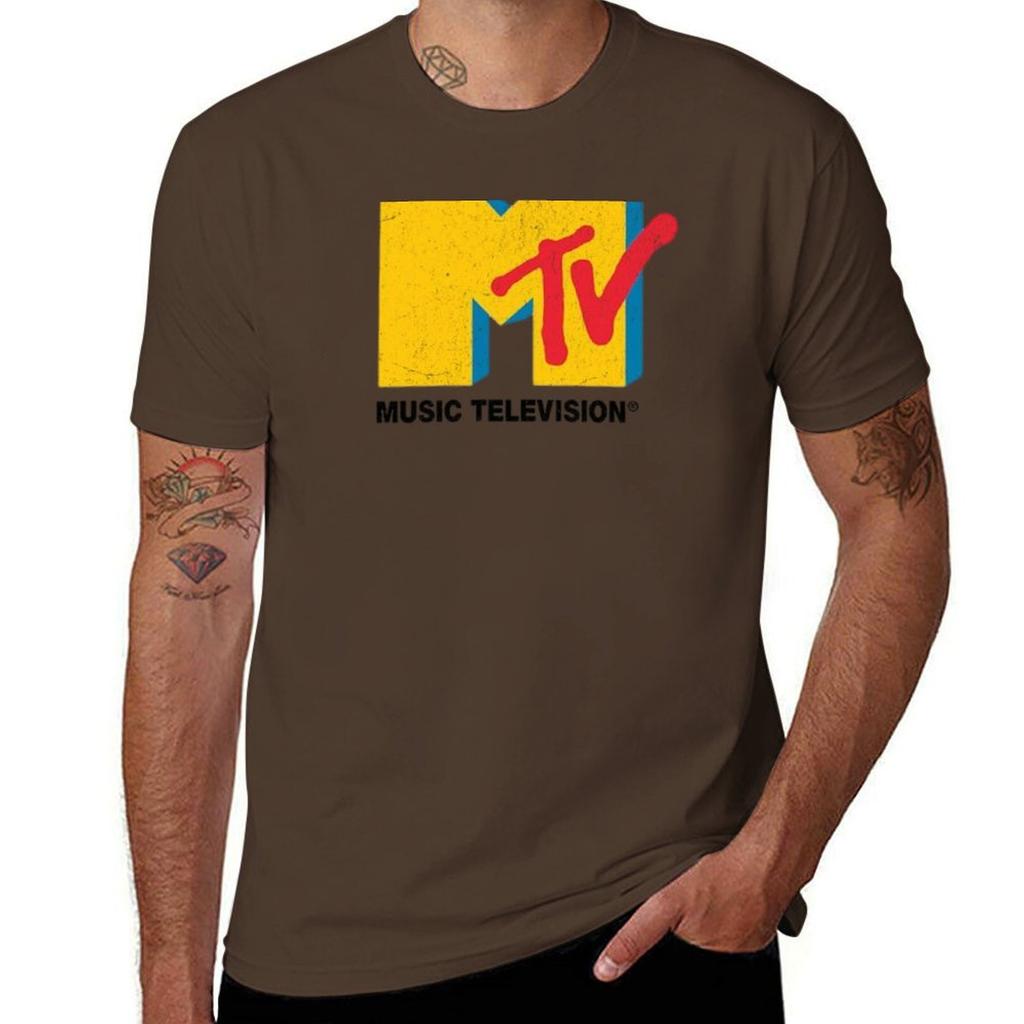 MTV T-Shirt Graphic Tee Shirt Funny Costumes Blouse Animal Prinfor Boys Slim Fit T Shirts for Men