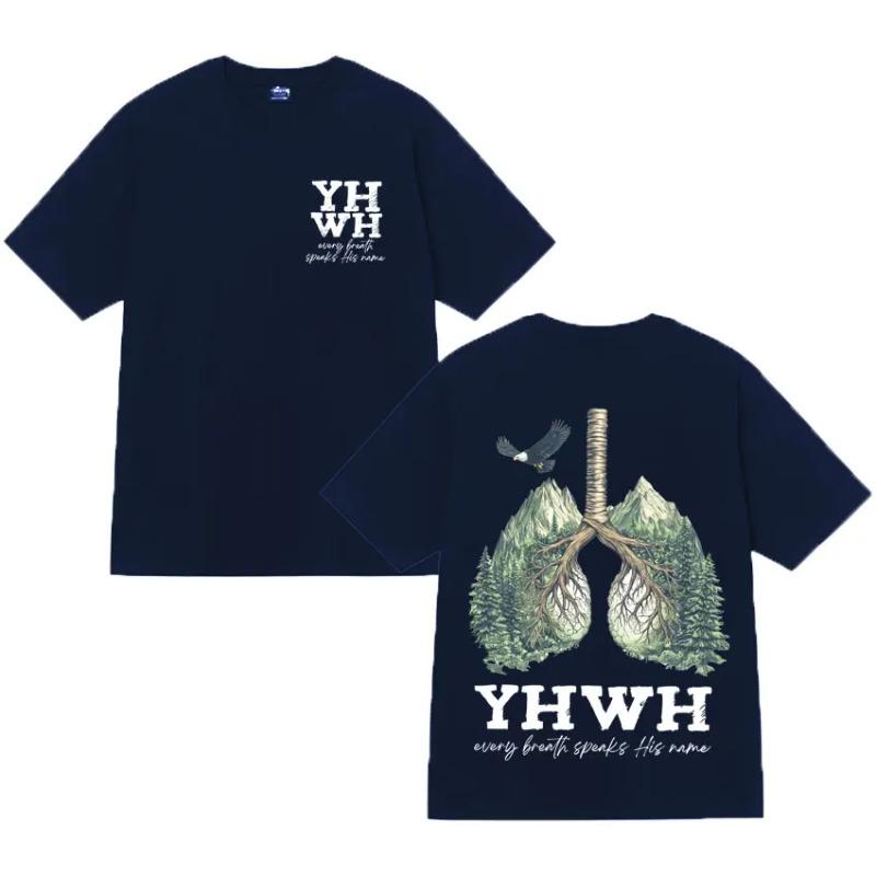 T-shirt Grafica Cristiana Gesù Yhwh Cotone Comfort Manica Corta T-shirt Estiva Uomo Donna Moda Girocollo Harajuku T-shirt Accogliente
