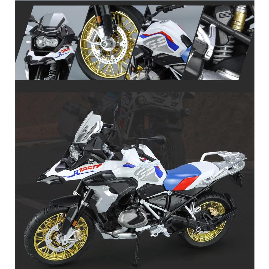 1/9 BMW R1250 GS ADV Alloy Racing Motorcycle Diecasts Street Sports Motorcycle Model Simulation with Light Collection Kids Toys Gift
