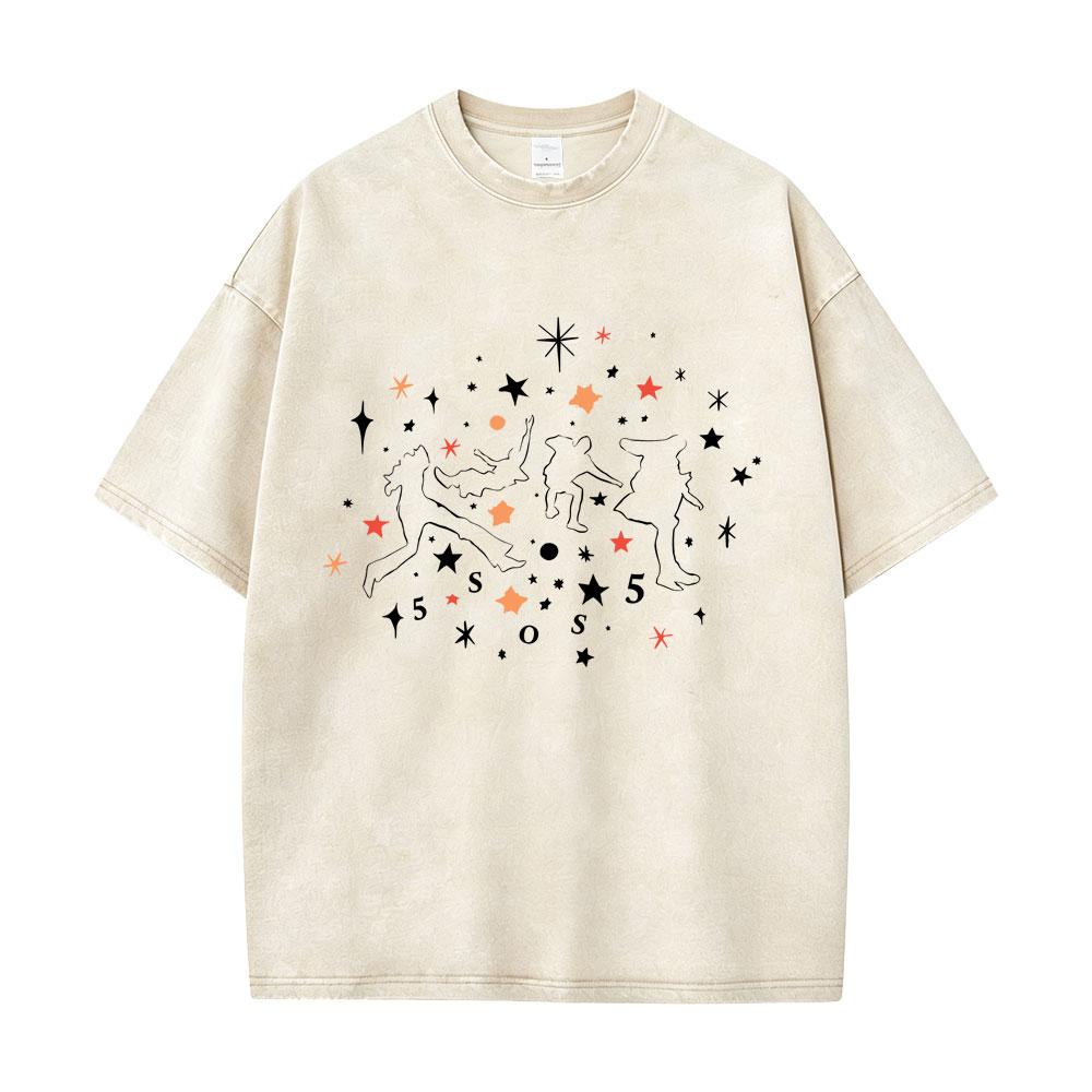 Punk Rock Band 5 Seconds of Summer Washed Vintage Tshirt Everyones A Star Merch 2026 Tshirts Men Women Hip Hop Gothic T Shirt