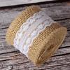 Rustic Style Burlap Rolls With Lace Natural Jute Jute Ribbon Vintage Style Sisal Lace Trim Burlap Ribbon Wedding Decoration