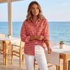 Camicetta da donna casual a righe con colletto e maniche lunghe, top per l'uso quotidiano