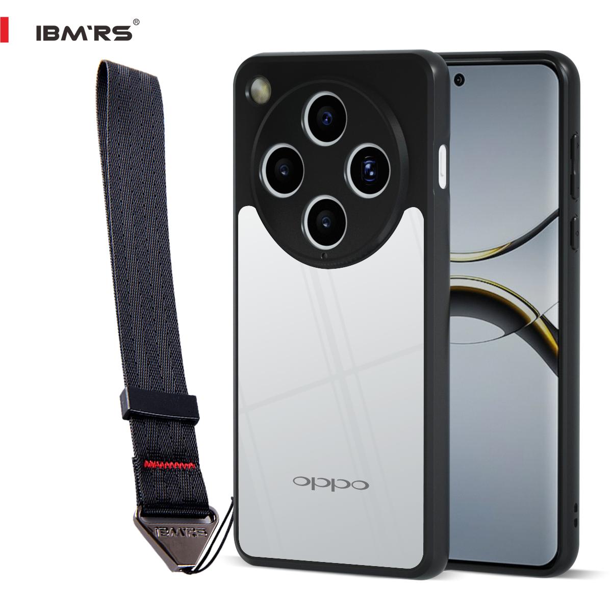 

(В комплекте ремешок на запястье)Чехол IBMRS для Oppo Find X8 Pro, аксессуары с полной защитой объектива камеры, прочный практичный чехол для мобильного телефона, черный камуфляж прозрачный