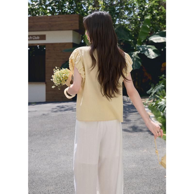 Women's French Style Tencel Puff Sleeve Shirt