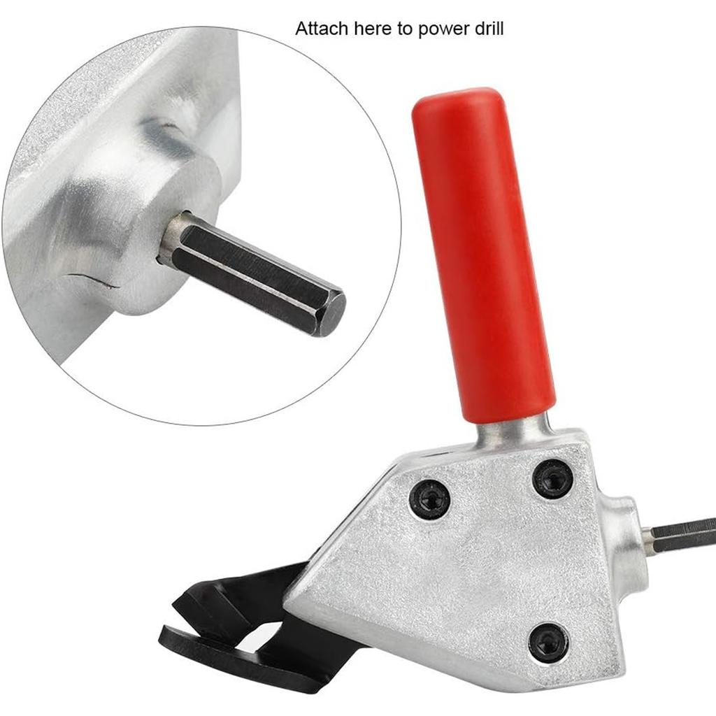 Multifunctional Iron Scissors, Metal Sheet Cutting Shears Thin Aluminum Sheet Cutting Clipper, Can Connect to Electric Drill