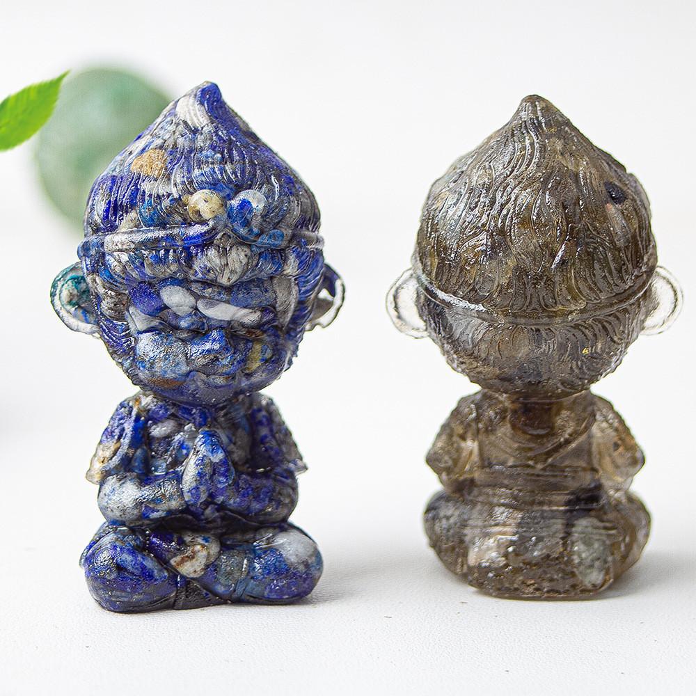 Tree Resin Craft Monkey King Statue With Natural Water Crystal For Home Decoration And Collectors