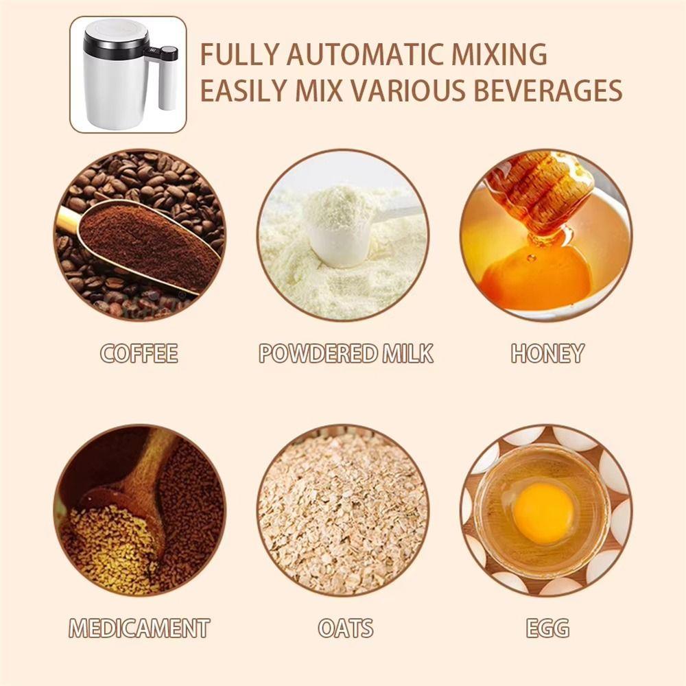 380ml Selbstmischender Becher 304 Edelstahl Automatischer Mischbecher Elektrischer Selbstumrührbecher