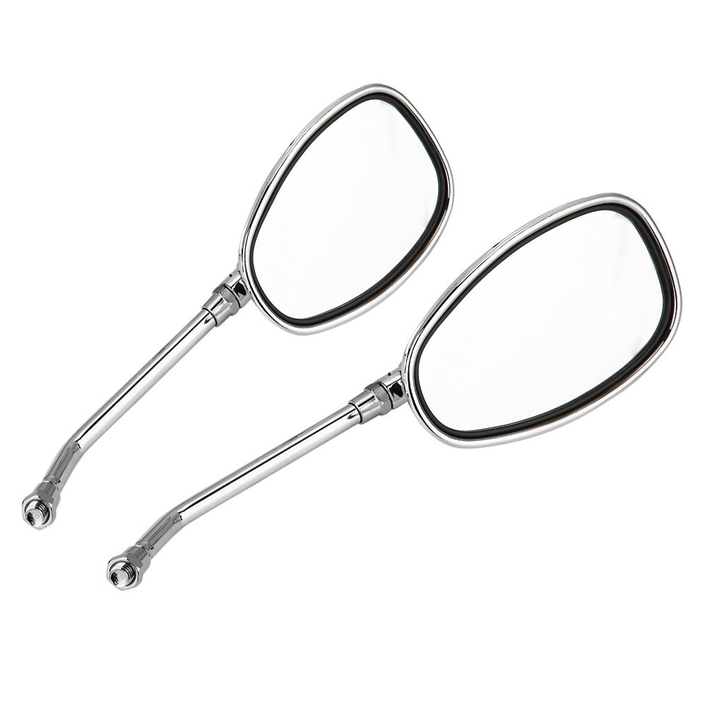 2 pcs Set Motorcycle Black l bar & R Bar Retro Side Rearview Mirror 10mm