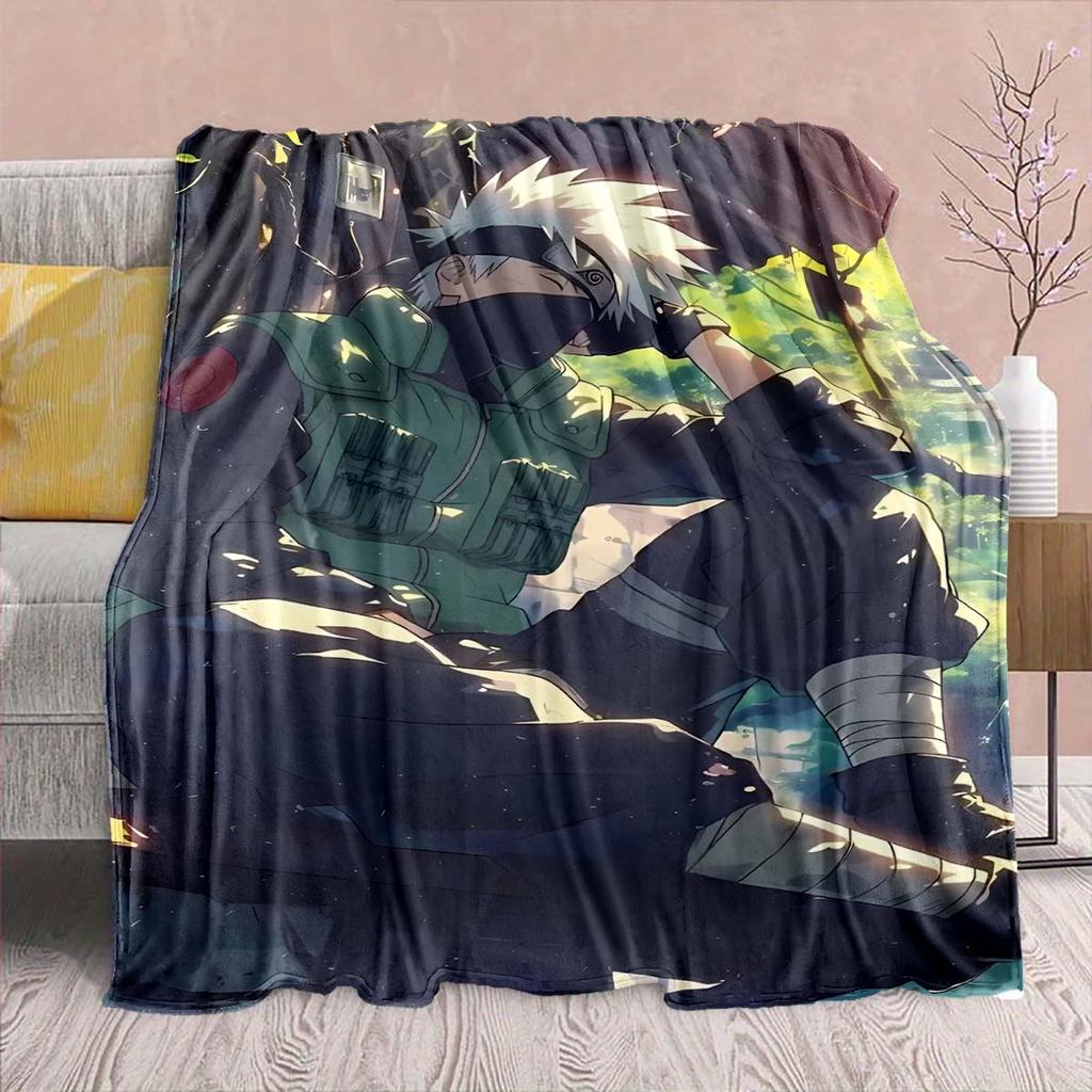 Naruto Anime Flannel Blanket - Soft Warm Perfect for Sofa, Bedding Camping Travel Office Home Decor -QJY
