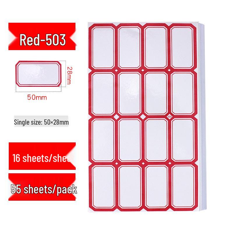 Ręcznie pisane naklejki samoprzylepne: Puste identyfikatory, klasyfikacja książek i naklejki z cenami