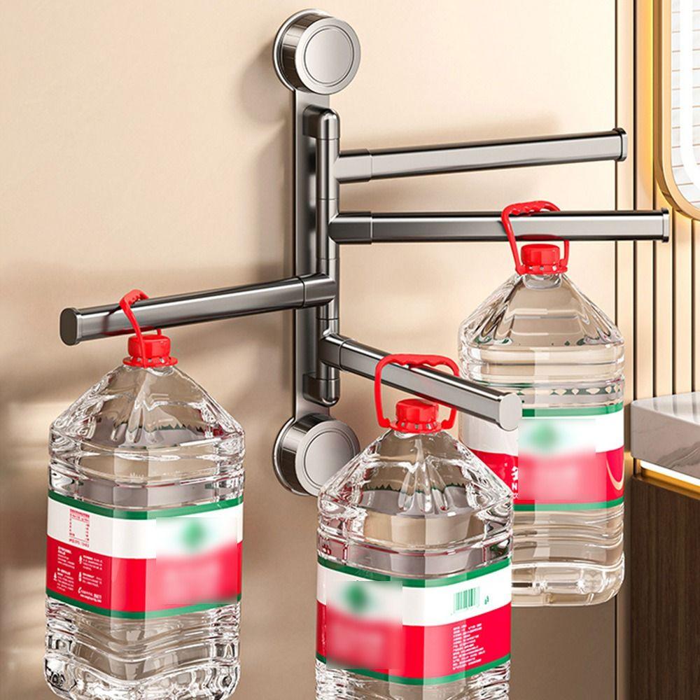 Multi-bar Swivel Towel Bar Rotating Bathroom Towel Rod Punch-free Hanging Towel Holder  Toilet