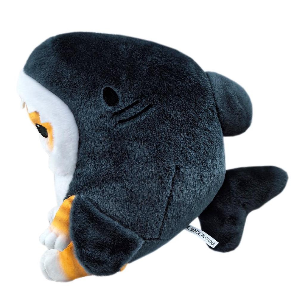 Adorable Japanese Cat & Shrimp Pendant Plush Toy: Shark Figure Doll for Kids