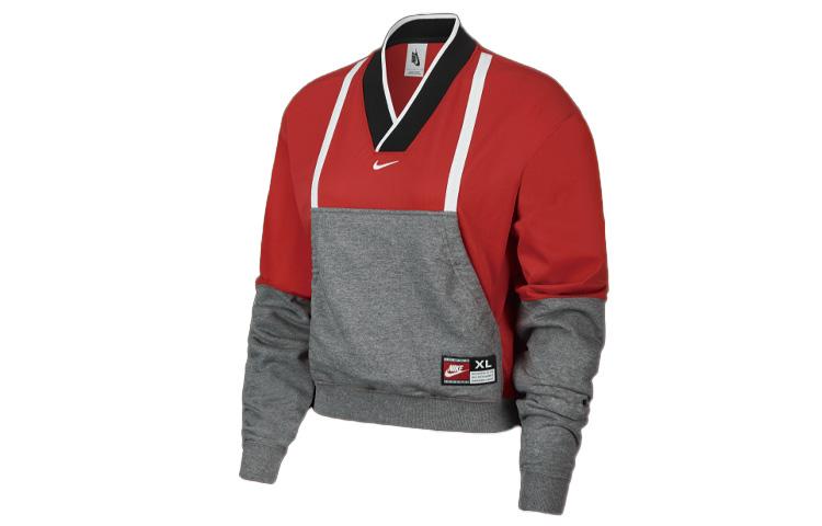 Nike ISPA Sweatshirts Women s Red V Neck Moderate Regular CD6371-819 S