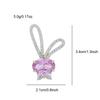 New Cubic Zirconia Pink Rabbit Brooches For Women Cute Animal Pin Copper Material Suit Dress Accessories