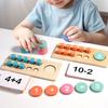 Children'S Wooden Number Board Cognitive Matching Addition Subtraction Operation Montessori Logical Thinking Training Math Toys