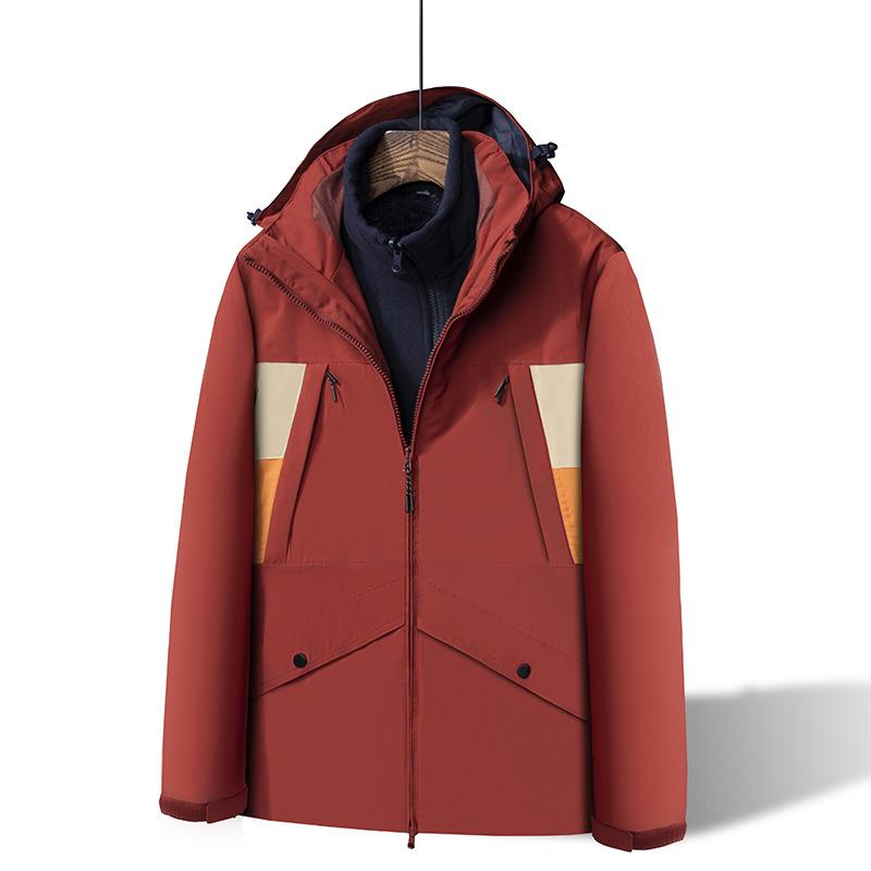 

Куртка мужская осенне-зимняя для пары, комплект из трех частей, утолщенная водонепроницаемая одежда для альпинизма, мужская куртка 4XL