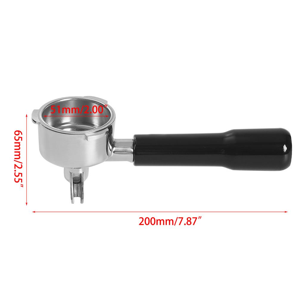 Stainless Steel Espresso Coffee Portafilter Filter Handle Coffee Machine Double Spout Bottomless Portable Coffee Filter