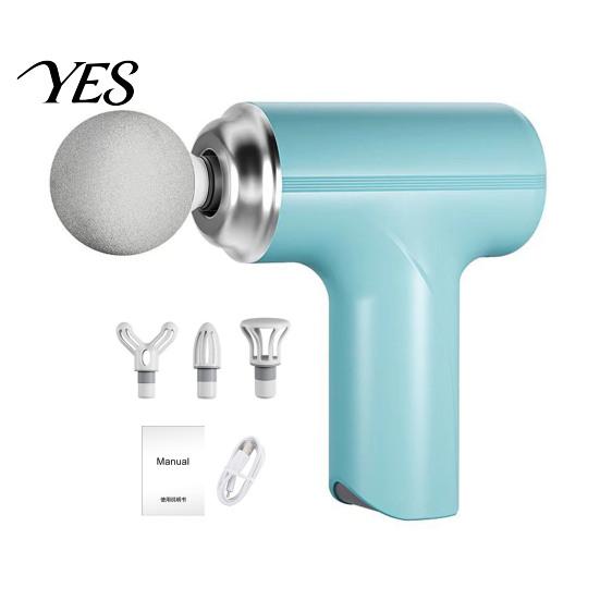 Portable Massage Device Mini Fascia Massager, Electric Percussion Massager with 4 Muscle Relaxation Tool Heads, for Deep Stain Resistant