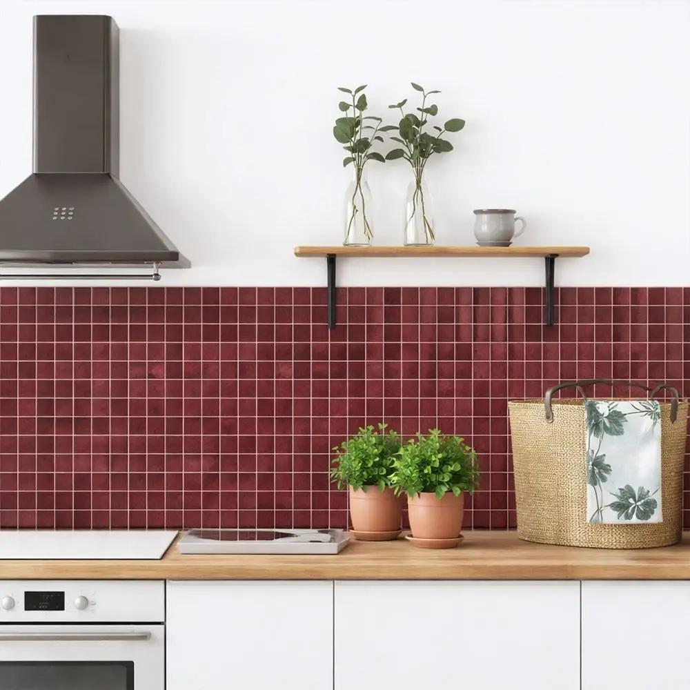 1 Stück Wasserdichter 3D-Wandaufkleber Feuchtigkeitsbeständig Schmutzabweisend Küchenschrank Renovierung Fliese DIY Ölbeständig Küchenrückwand