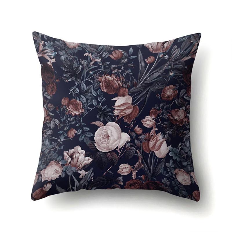 Polyester Pillowcase Plant Decoration Home Printed Pillow Car Waist Cushion Sofa Bed Head Cushion Cover