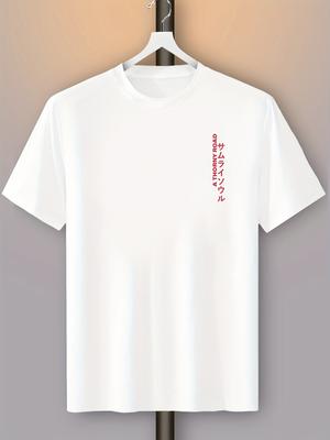 Mens Summer 100 Cotton T Shirt with Samurai and Tokyo Anime Prints Suitable for Samurai Warriors and Anime Enthusiasts