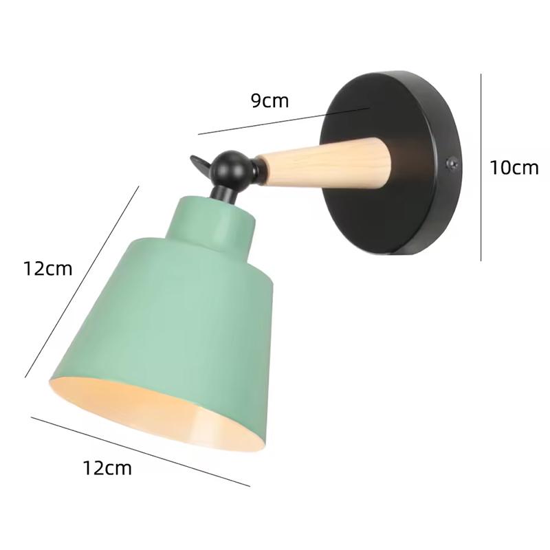 

Simple Creative Wall Lamp Color Solid Wood LED Wall Lamp Living Room Corridor Bedside Lamp Decorative Lighting Sconce Bedroom зелений