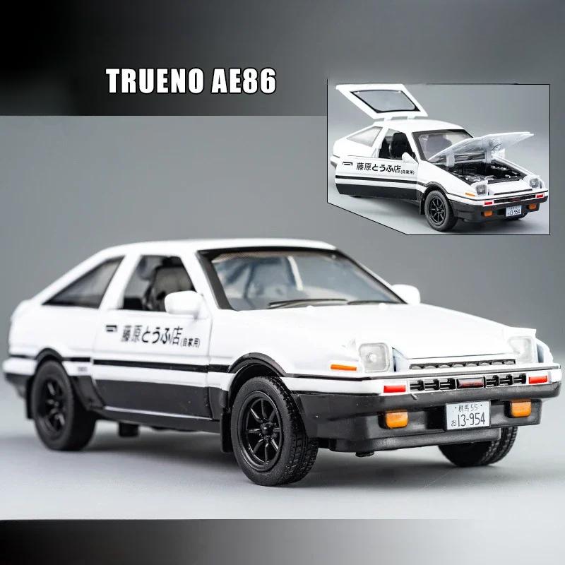Simulation 1:32 AE86 Car Model Diecast Toys Vehicles Sound Light Children Boys Birthday Gift Pullback Voiture Miniature