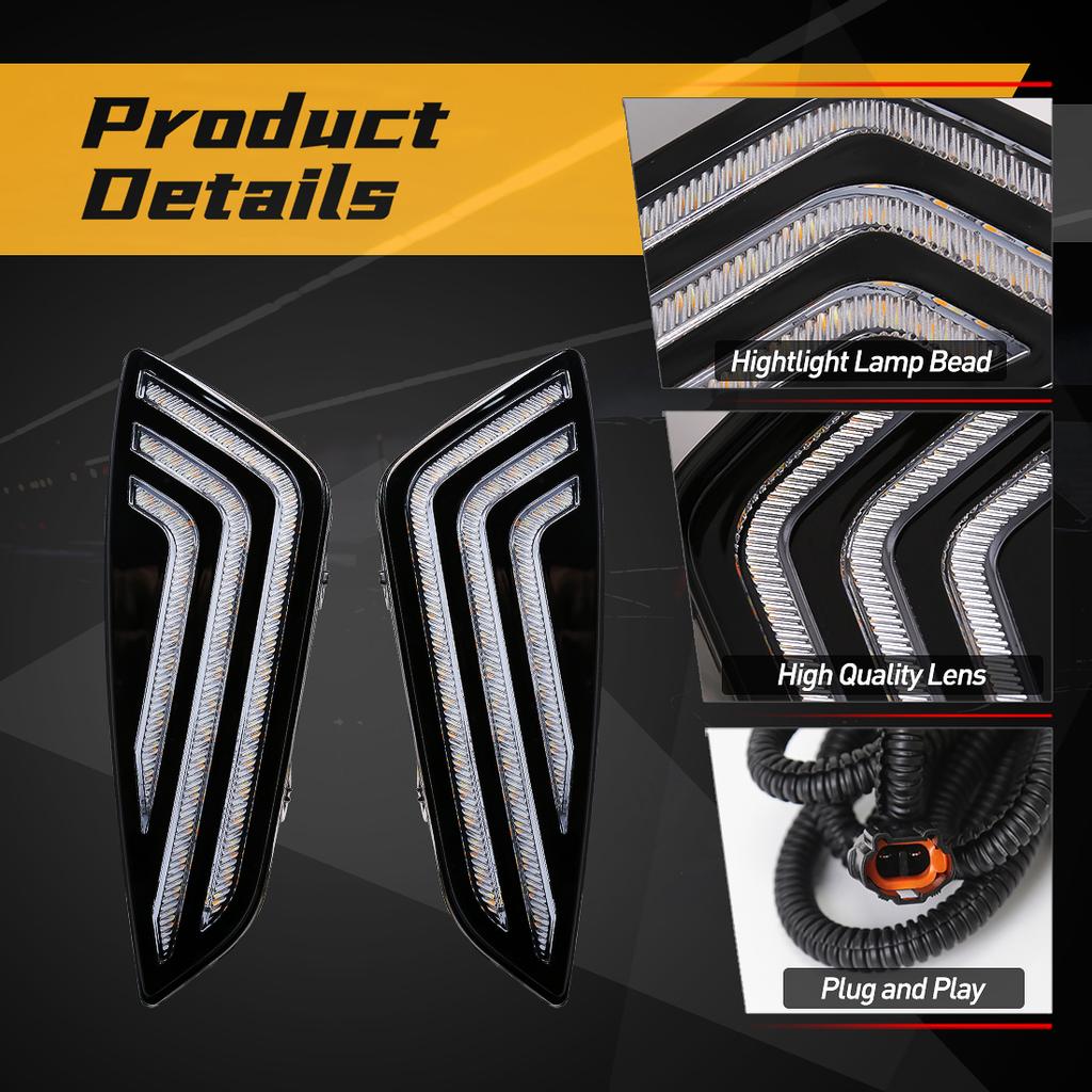 LED DRL For Toyota Sienna 2025 Daytime Running Lights Start-Up Animation Front Bumper Driving Lamps White Yellow Car Accessories