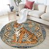 Vintage Pattern Animals,Round Area Rug,Carpet Rug for Living Room Bedroom Sofa Playroom Decor,Non-slip Floor Mat